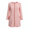 CHANEL PINK TWEED COAT - SIZE 36