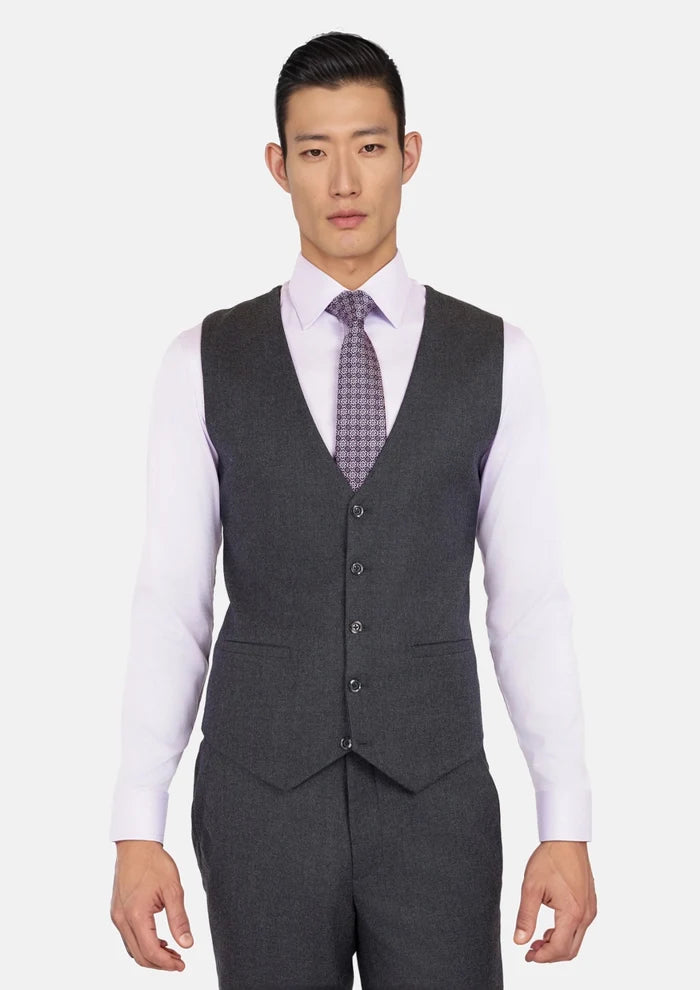 Charcoal Flannel Vest - SARTORO