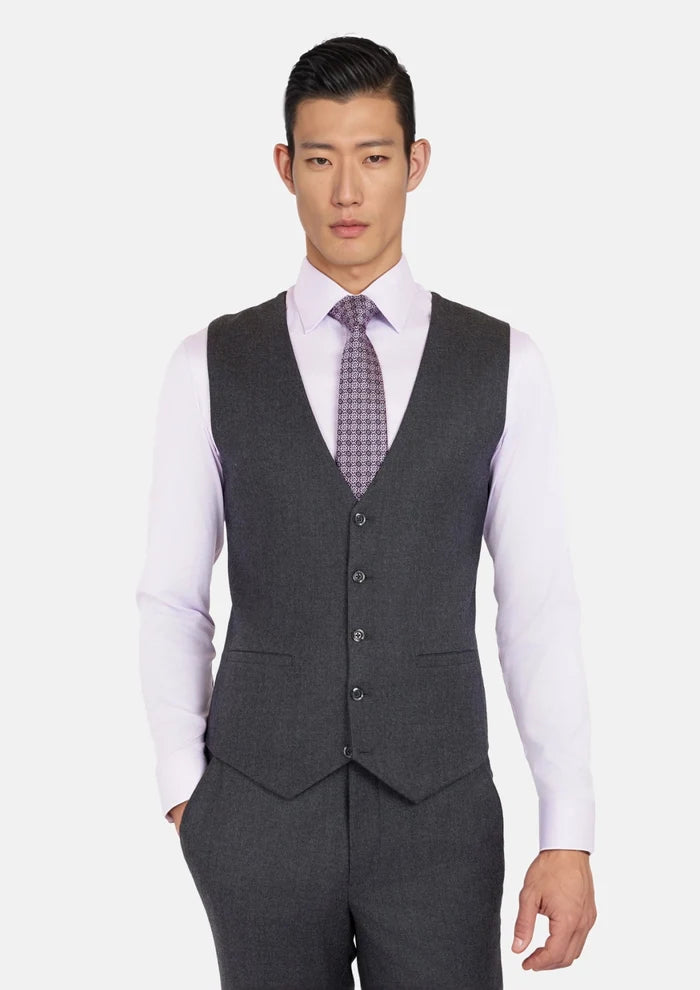 Charcoal Flannel Vest - SARTORO