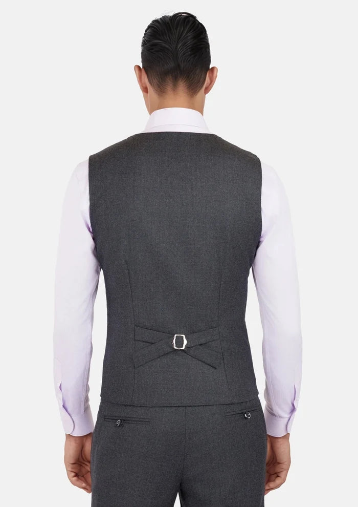 Charcoal Flannel Vest - SARTORO