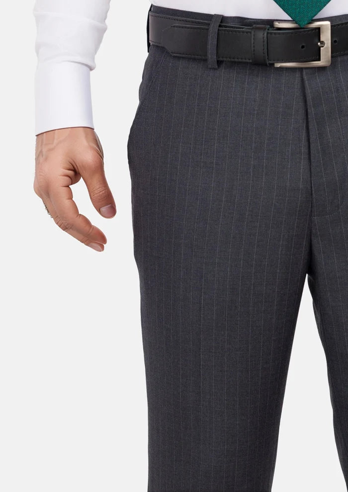 Charcoal Pinstripe Pants - SARTORO