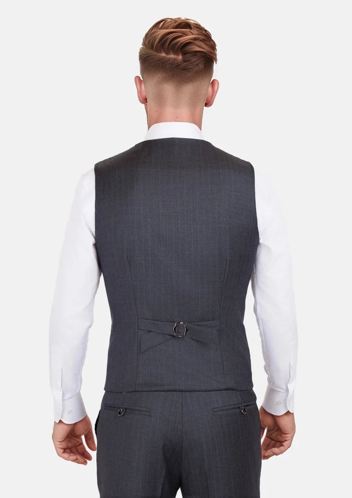 Charcoal Pinstripe Vest - SARTORO