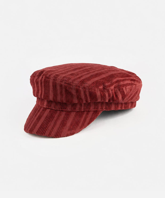 Red striped cap on a white background #color_crimson red