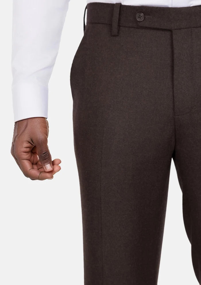 Chocolate Brown Flannel Pants - SARTORO