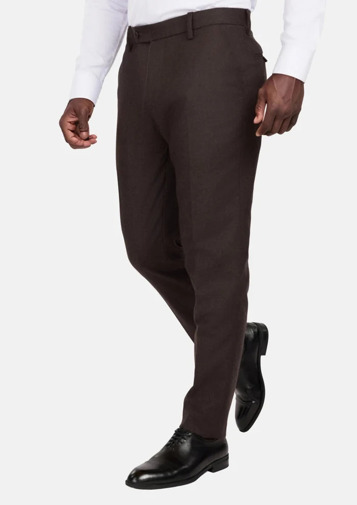 Chocolate Brown Flannel Pants - SARTORO