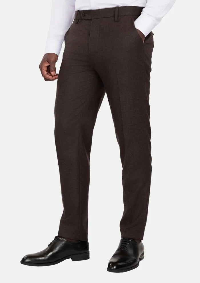 Chocolate Brown Flannel Pants - SARTORO