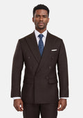 Chocolate Brown Flannel Rockafeller Suit - SARTORO