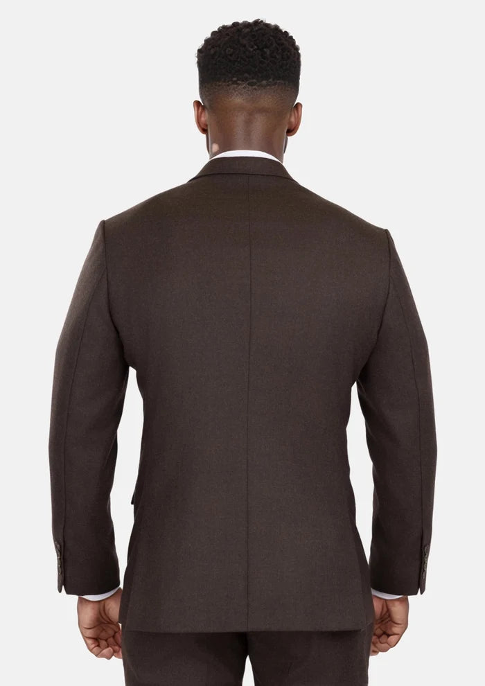 Chocolate Brown Flannel Rockafeller Suit - SARTORO