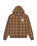 Chocolate Waffle Zip Through Hood