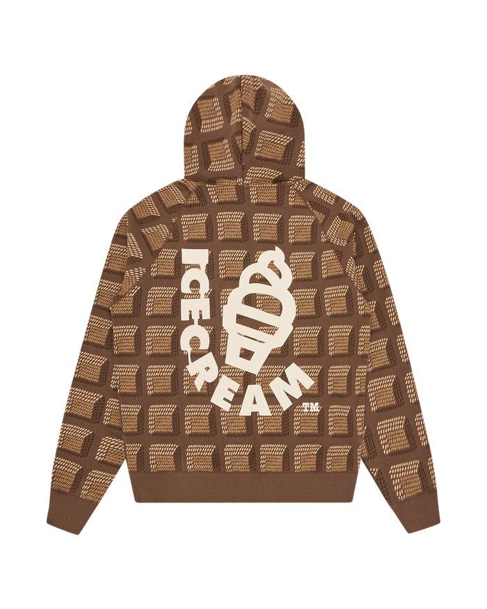 Chocolate Waffle Zip Through Hood