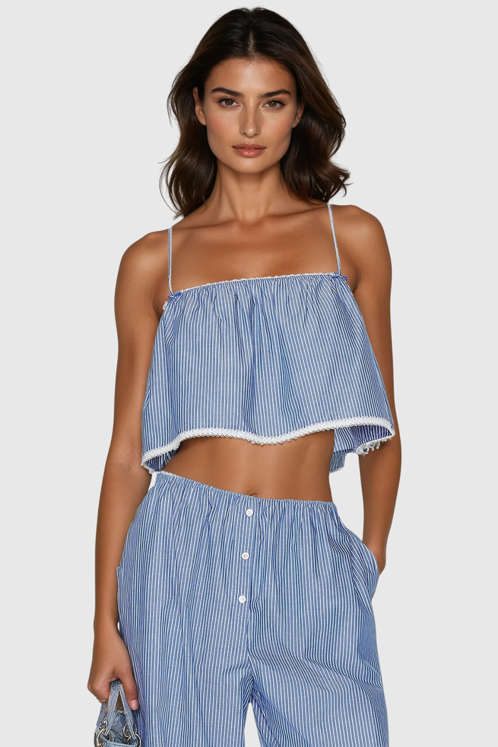 Cicely Spaghetti Stripe Pants Set
