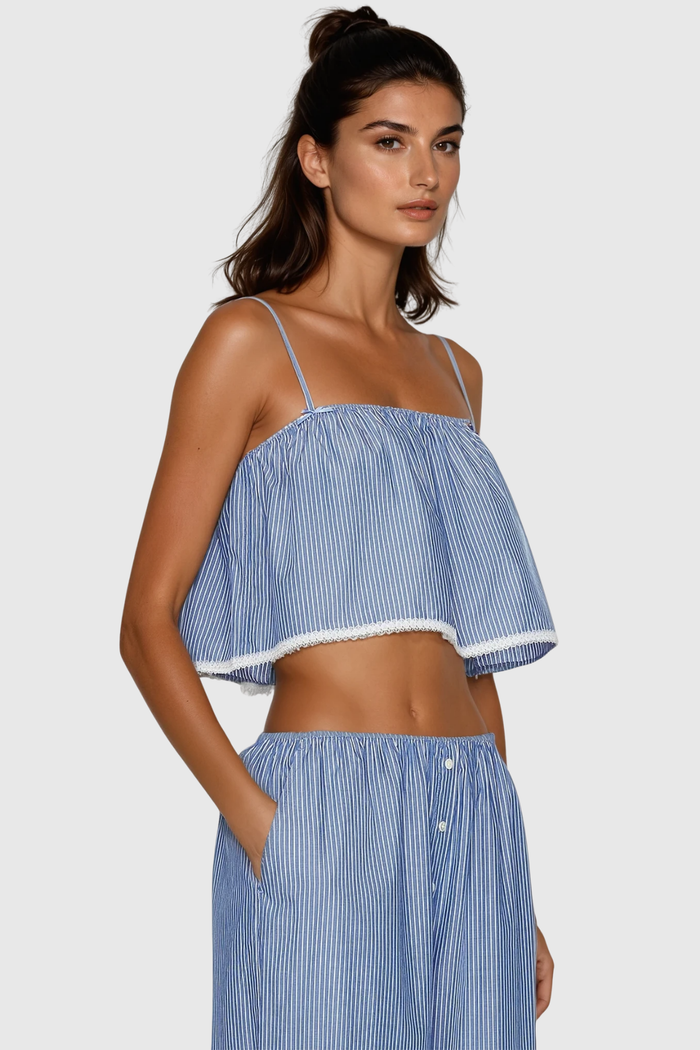 Cicely Spaghetti Stripe Pants Set