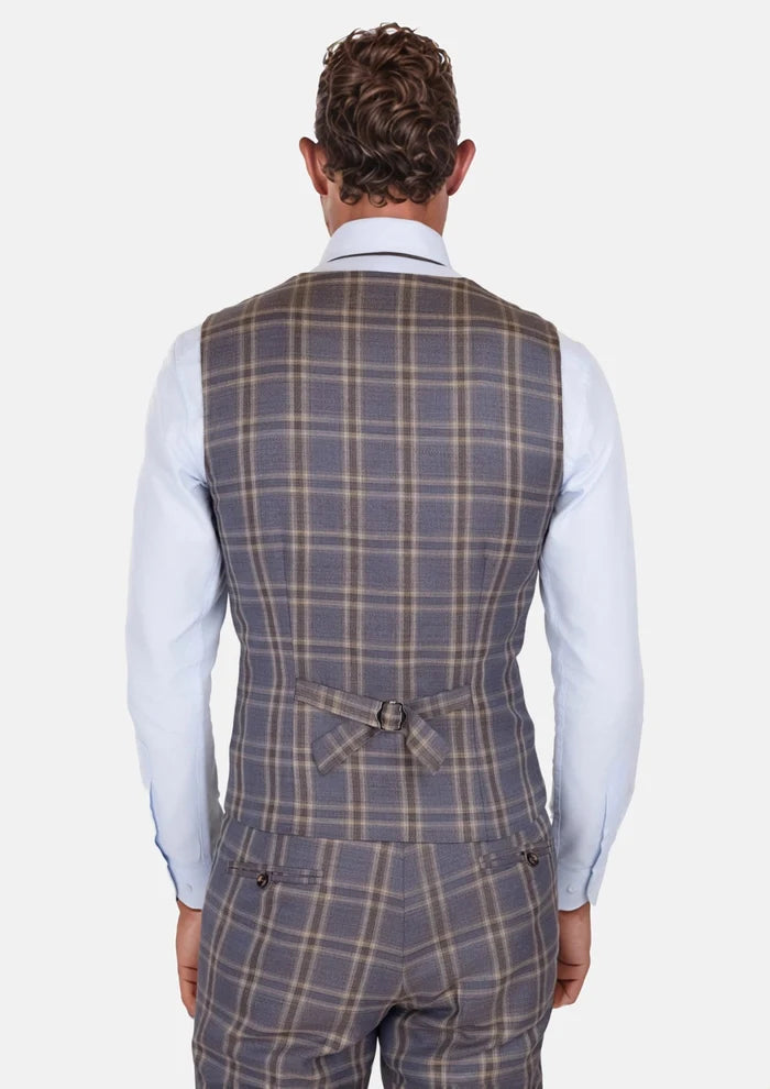 Cincinnati Lilac Checked Vest - SARTORO