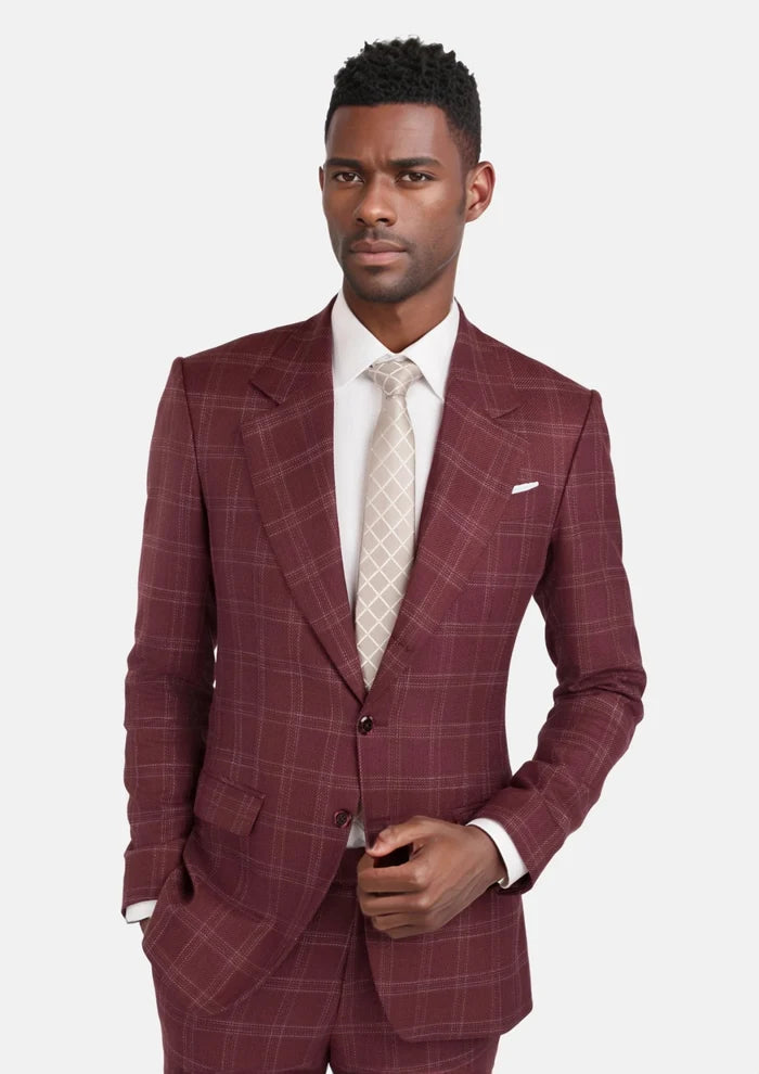 Claret Red Thompson Suit - SARTORO