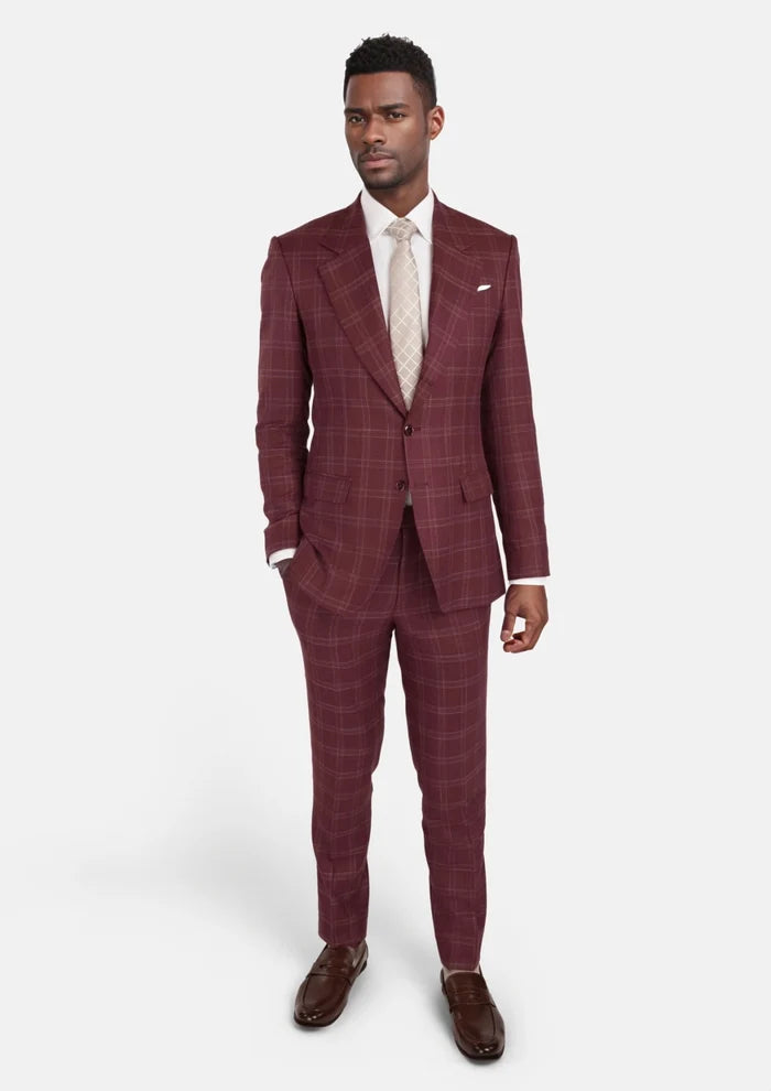 Claret Red Thompson Suit - SARTORO