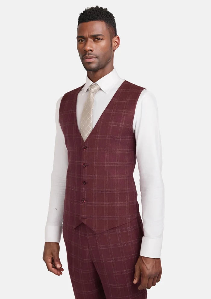 Claret Red Vest - SARTORO