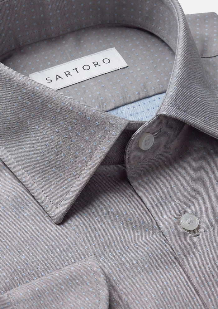 Clay Grey Dobby Dot Shirt