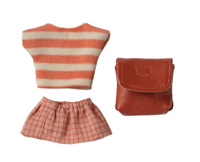clothes and bag, bis sister mouse - coral