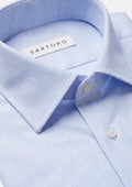 Cloud Blue Herringbone Shirt - SARTORO