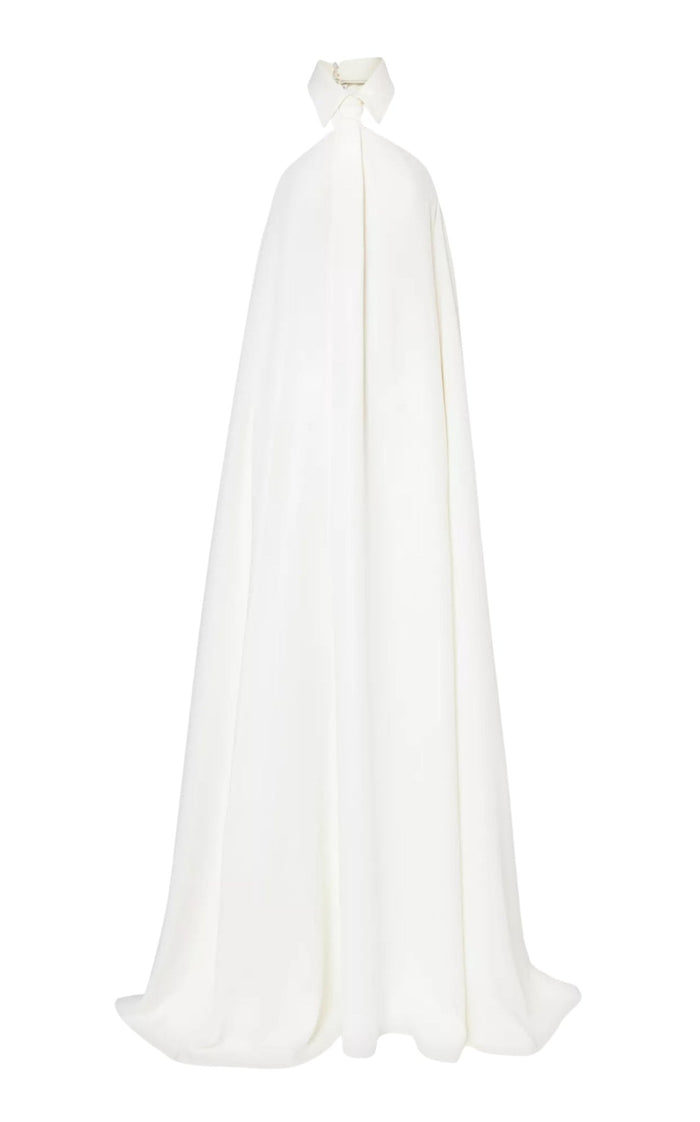 Valentino Collar-Embellished Sleeveless Silk Gown - Runway Catalog