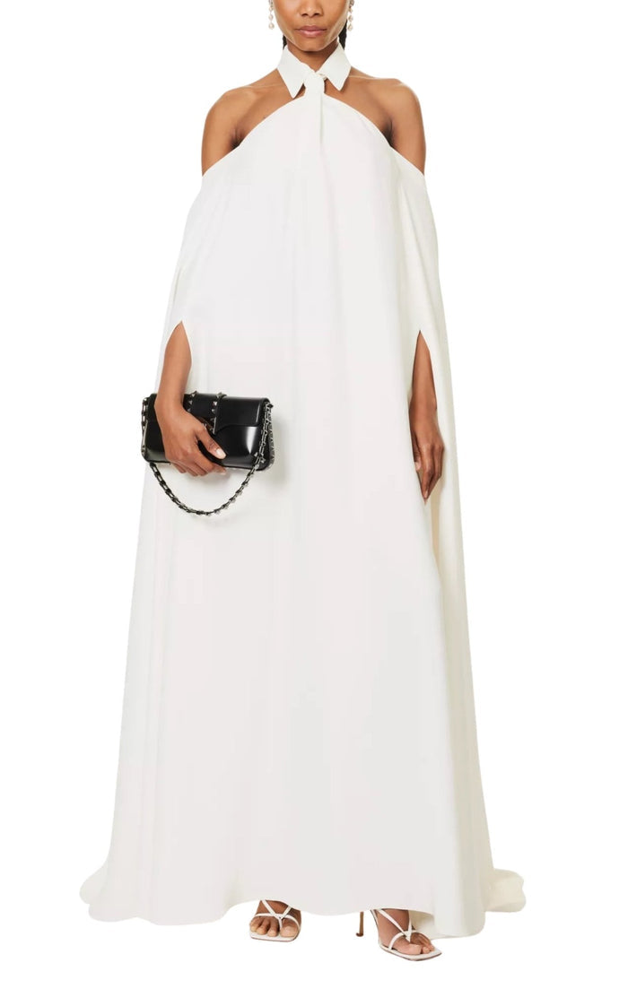 Valentino Collar-Embellished Sleeveless Silk Gown - Runway Catalog