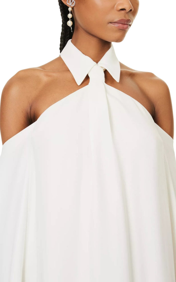 Valentino Collar-Embellished Sleeveless Silk Gown - Runway Catalog