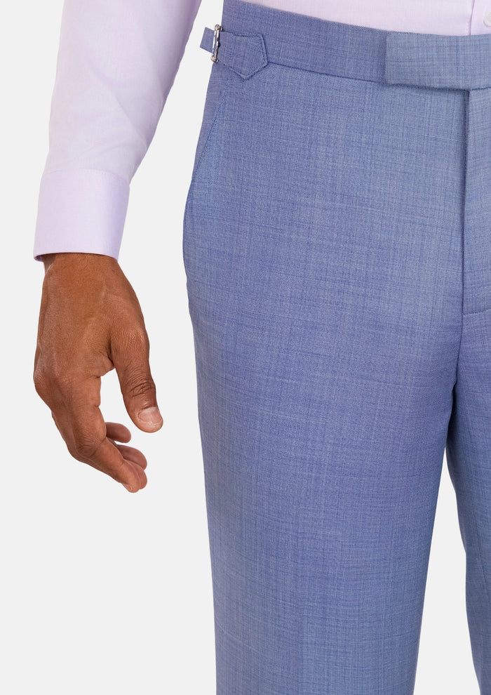 Columbia Blue Sharkskin Pants - SARTORO