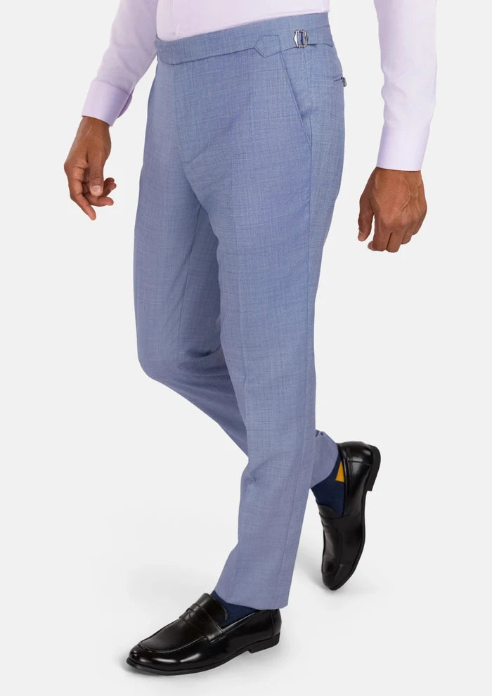 Columbia Blue Sharkskin Pants - SARTORO