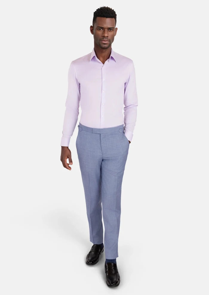 Columbia Blue Sharkskin Pants - SARTORO