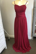 Mismatched Burgundy Long Bridesmaid Dress