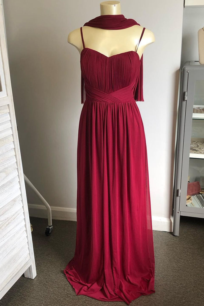 Mismatched Burgundy Long Bridesmaid Dress
