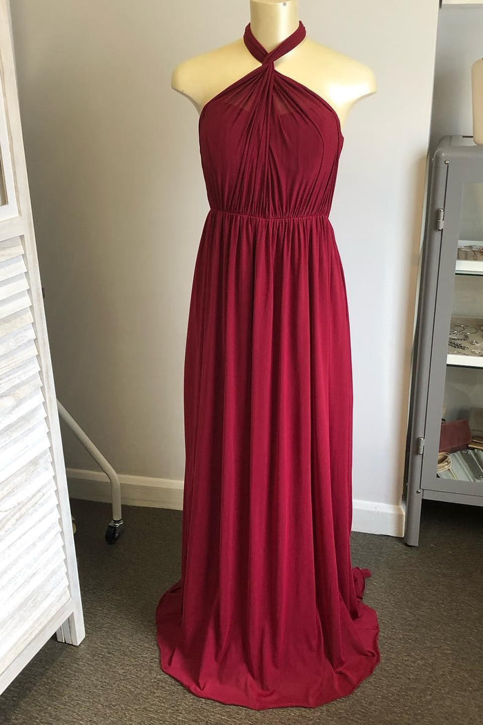 Mismatched Burgundy Long Bridesmaid Dress
