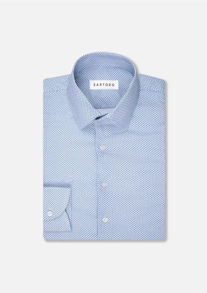 Tiny triangles Sky Blue Shirt - SARTORO