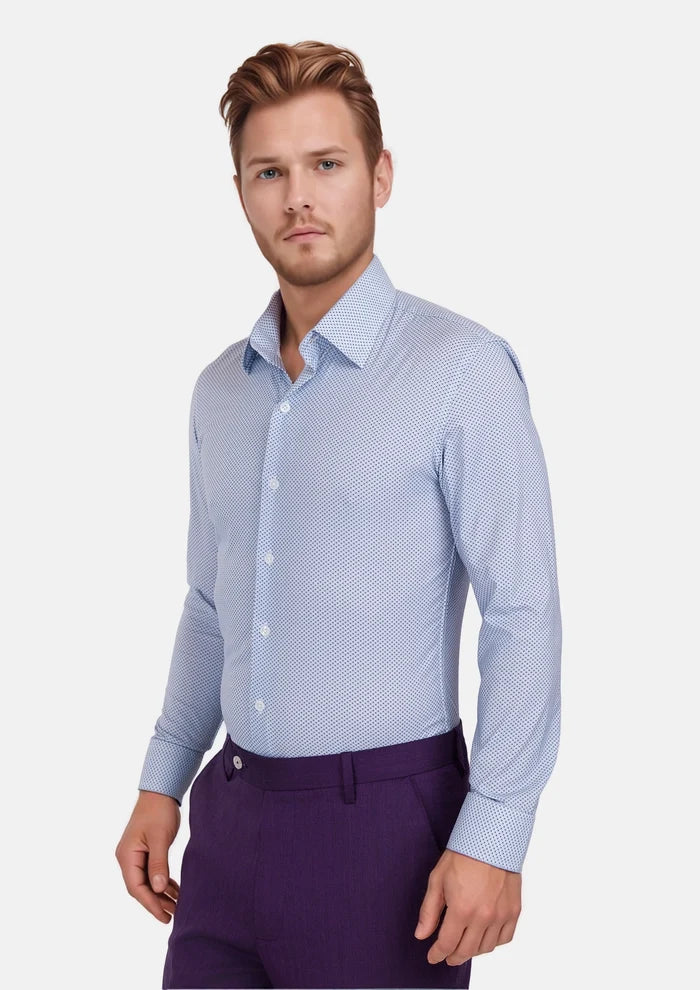 Cool Blue Geometric Shirt