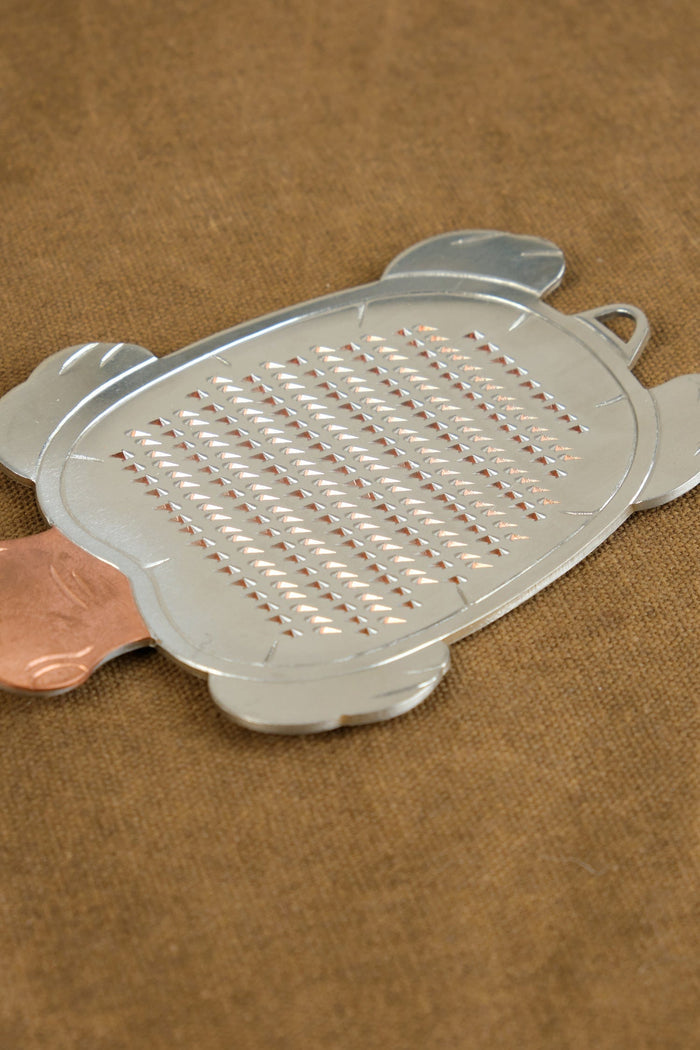 Ooya Home Kitchen Utensils Copper Turtle Grater Copper Tin Plating / 2.75" W X 4.25" L