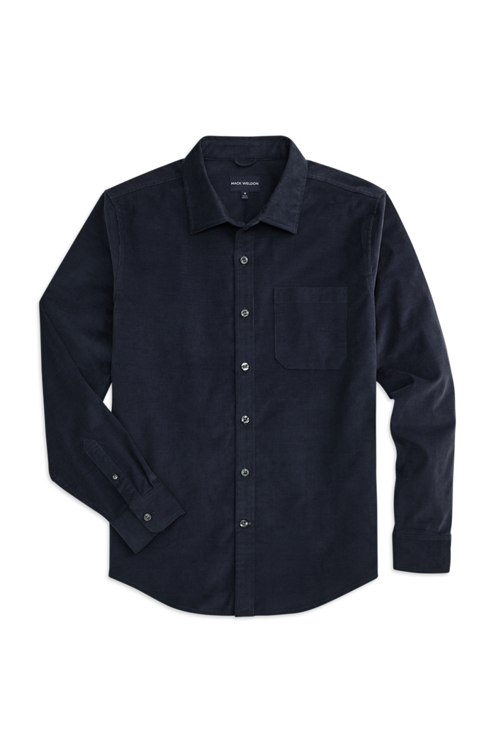Front view of Corduroy Button Up Shirt in Night Sky