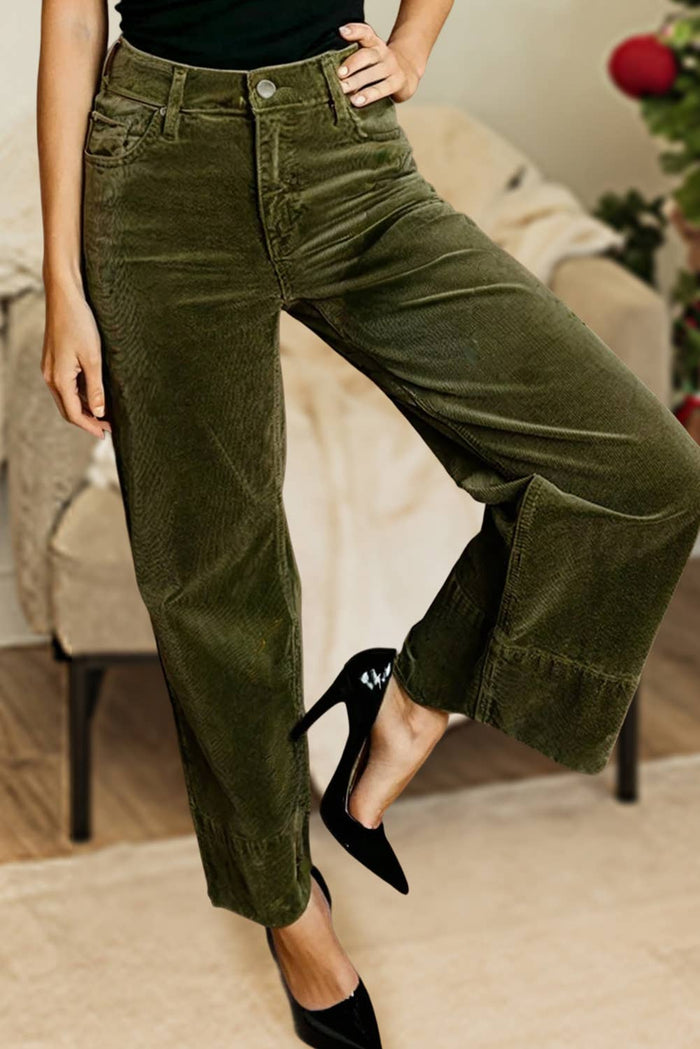 Corduroy High Waist Wide Leg Pants