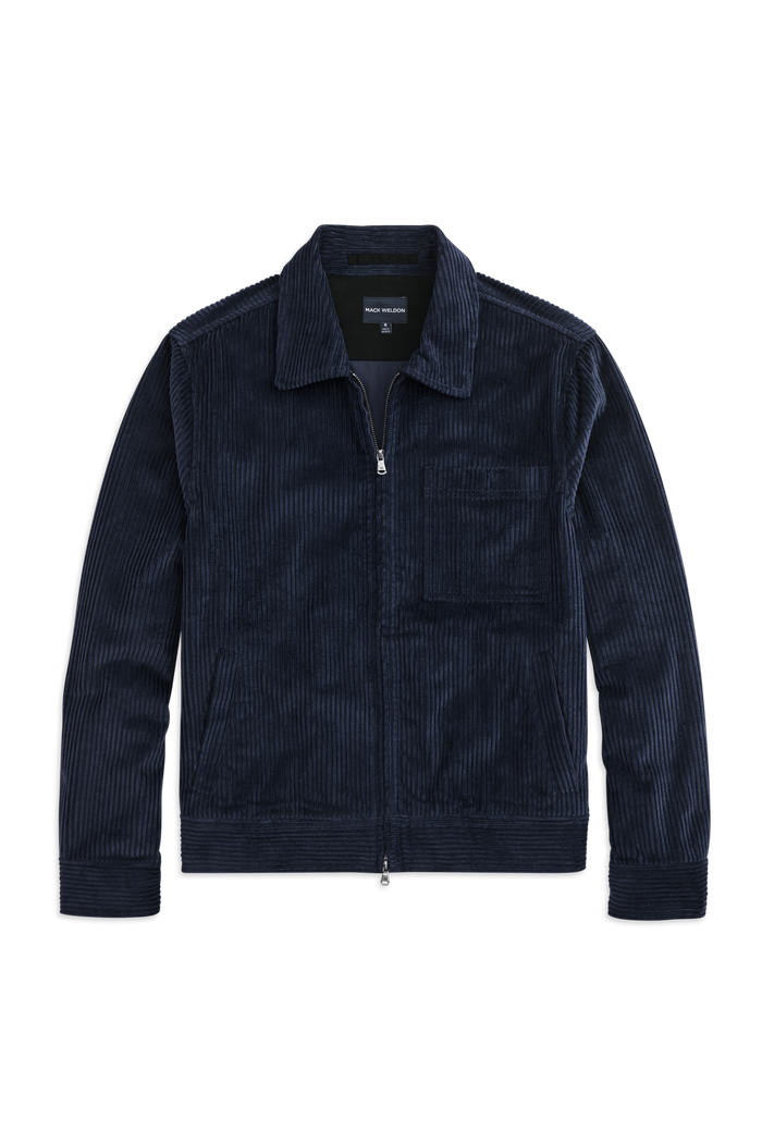 Front view of Corduroy Zip Jacket in Night Sky