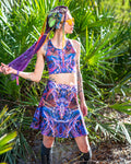 Cosmic Noise High Waist Flare Skirt