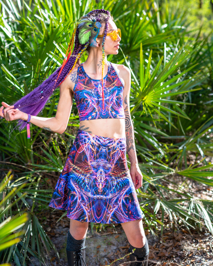 Cosmic Noise High Waist Flare Skirt