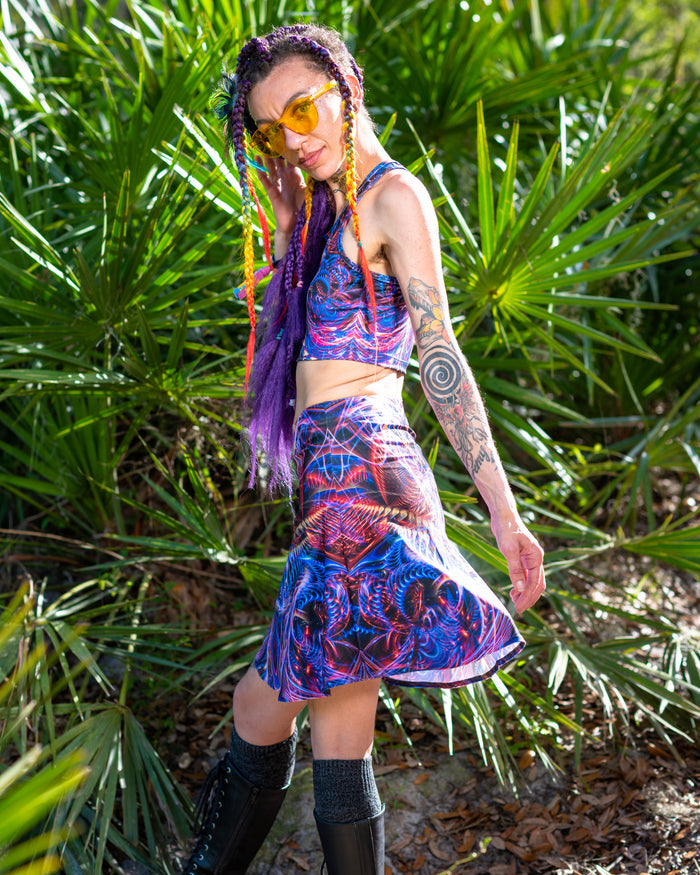 Cosmic Noise High Waist Flare Skirt
