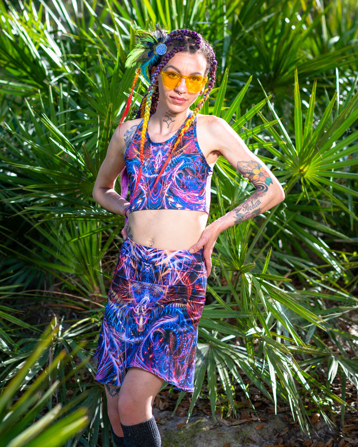 Cosmic Noise High Waist Flare Skirt