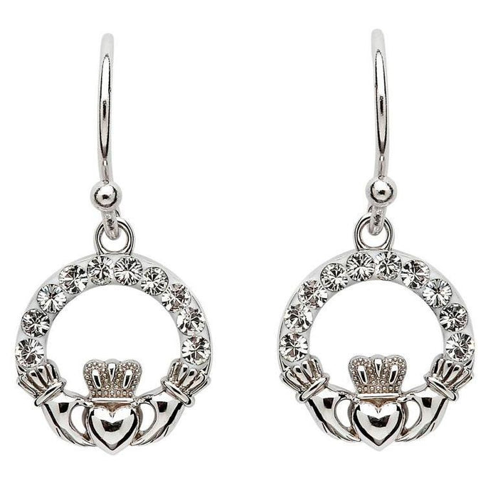 Crystal Claddagh Earrings