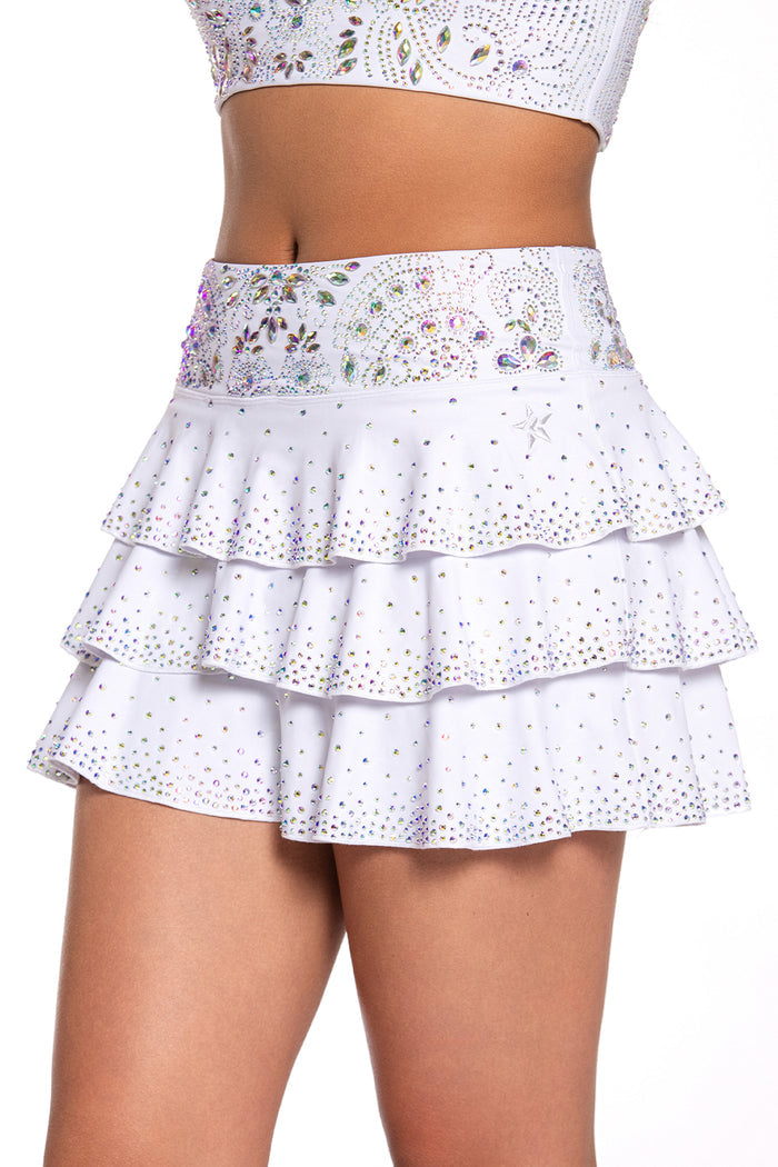 Crystal Couture Ruffle Skirt in Moonlight Luster - Special Order