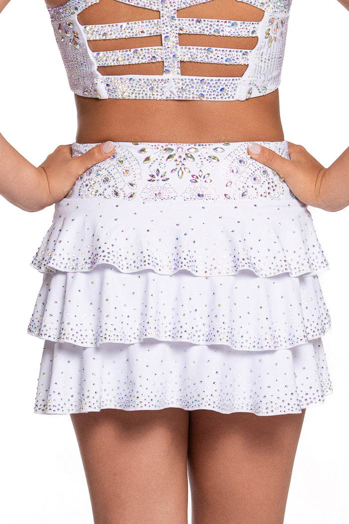 Crystal Couture Ruffle Skirt in Moonlight Luster - Special Order