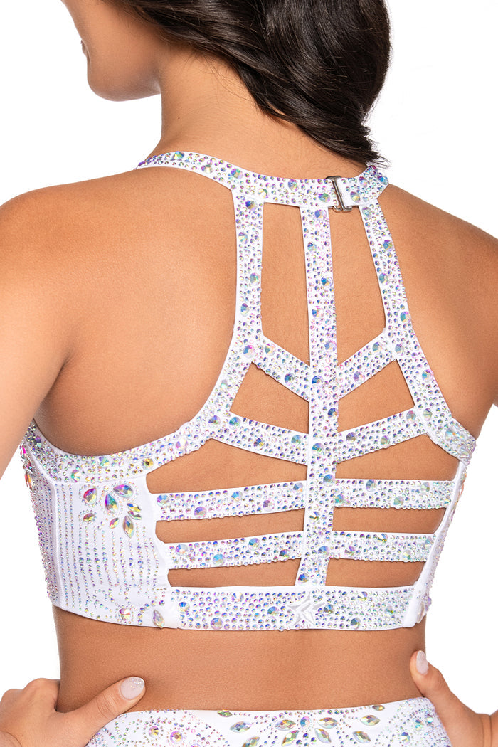Crystal Couture Tanna Sports Bra in Moonlight Luster - Special Order