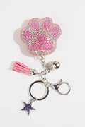 Crystal Paw Keychain in Pink