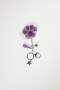 Crystal Paw Keychain in Purple