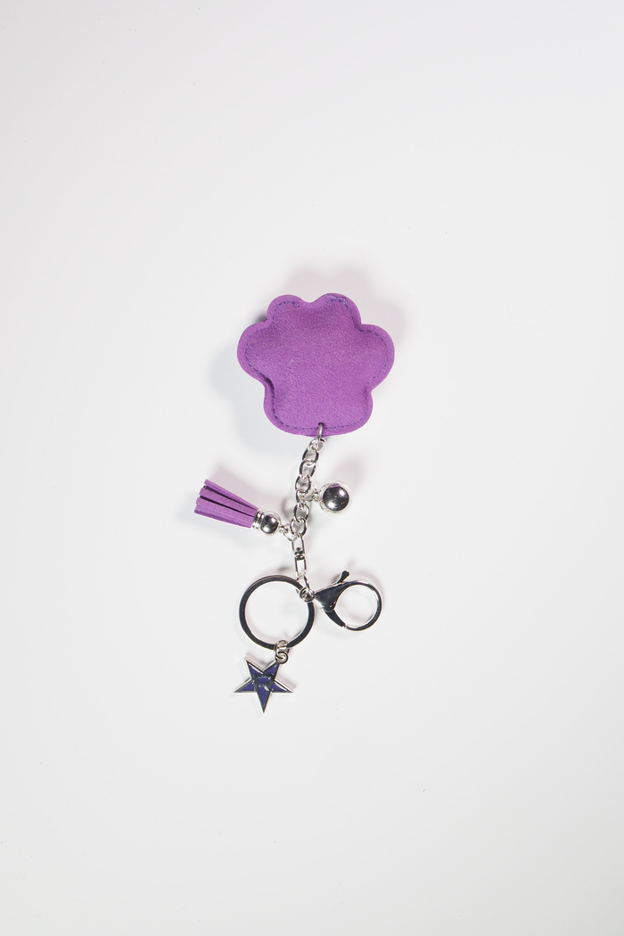 Crystal Paw Keychain in Purple