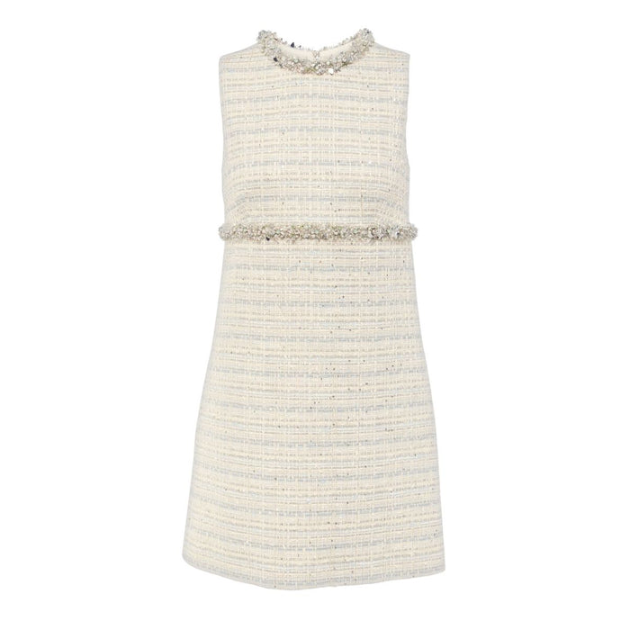 Valentino crystal trim sequinned tweed mini dress